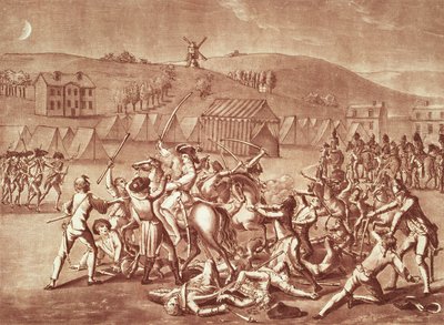 Attaque du soir sur le camp de Grenelle, 23 Fructidor An 4 (août 1796) - French School
